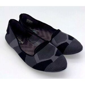 Skechers Air Cooled Memory Foam Womens 7.5 Slip canvas knit Ballet Flats Shoes